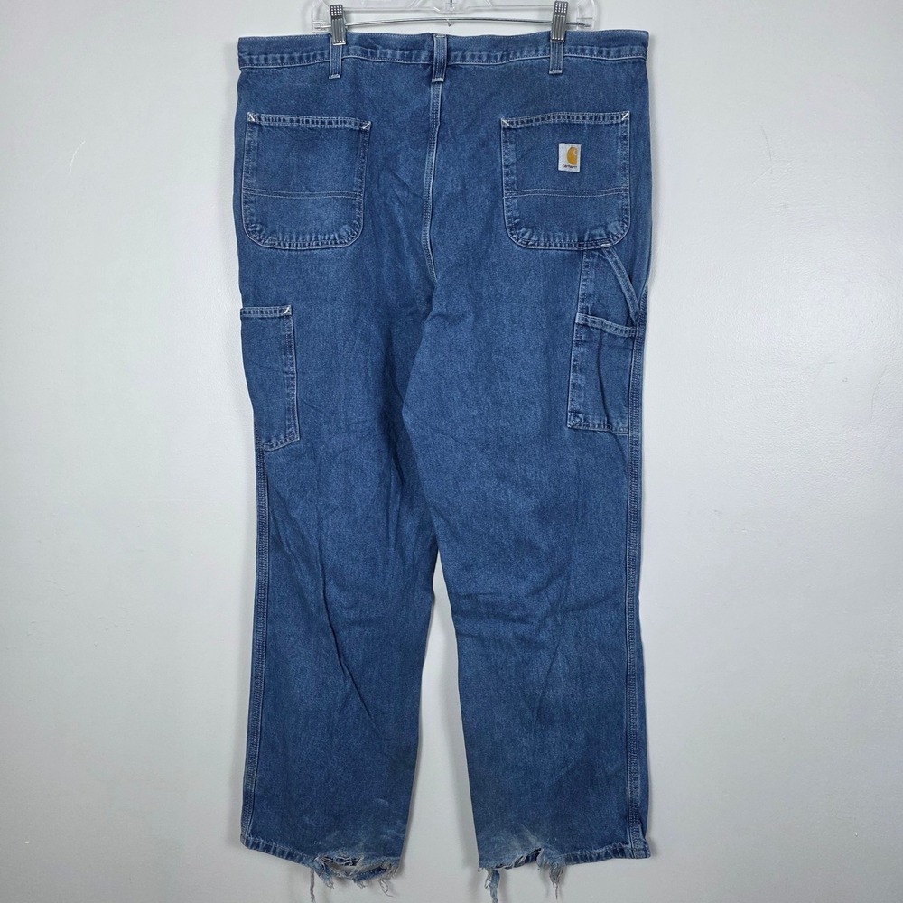 Carhartt Dungaree Fit Carpenter Jeans Mens 41x31 Blue Denim Work Pants 382-83